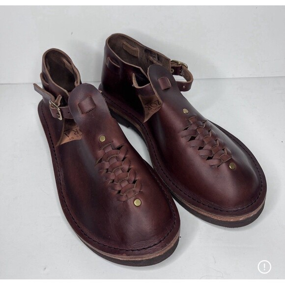 Zora of St.Thomas Handmade Brown Leather Fisherman Sandals Vibram Sole Mens 9 main image 5